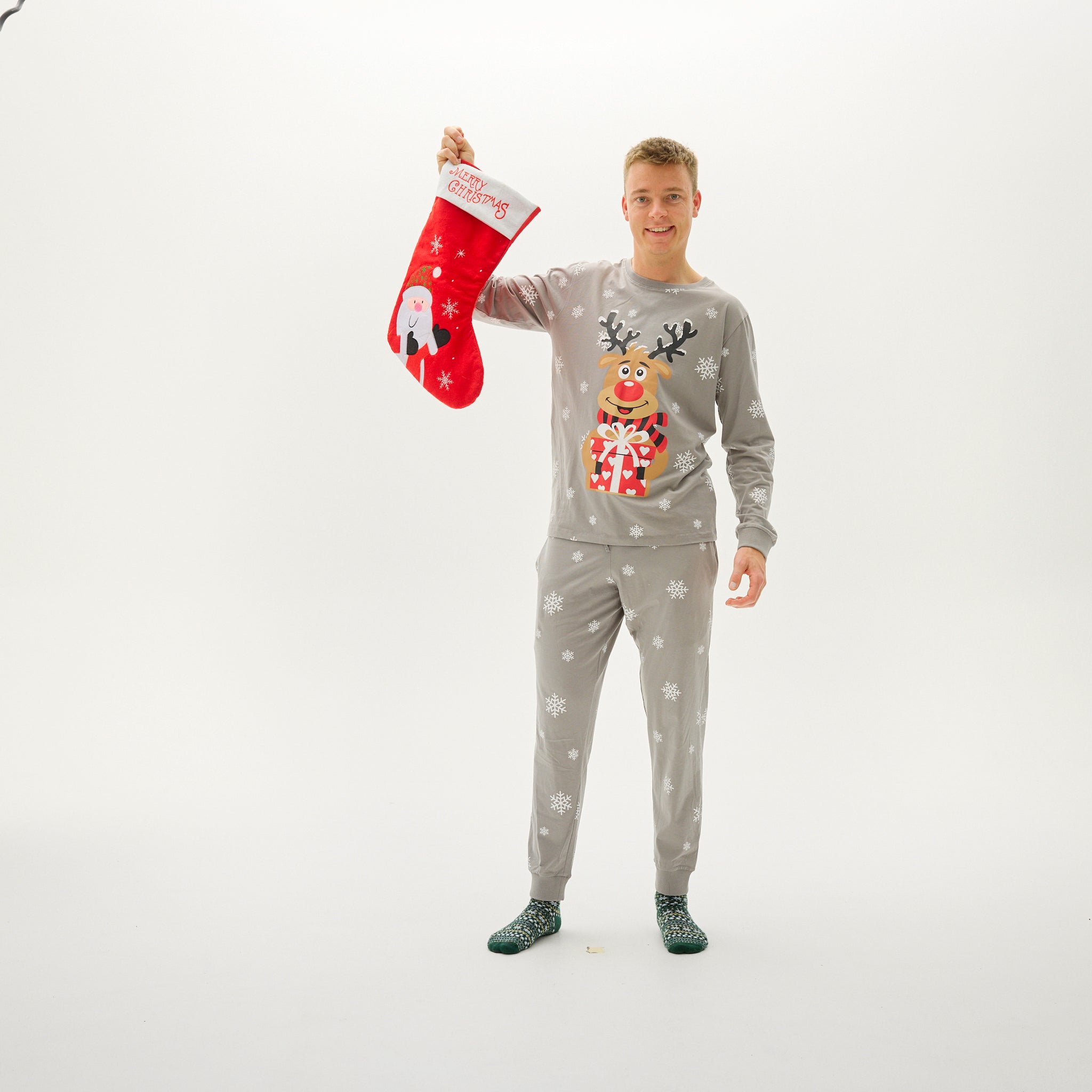 Pyjama Adorable De Rudolphe Gris - Homme.